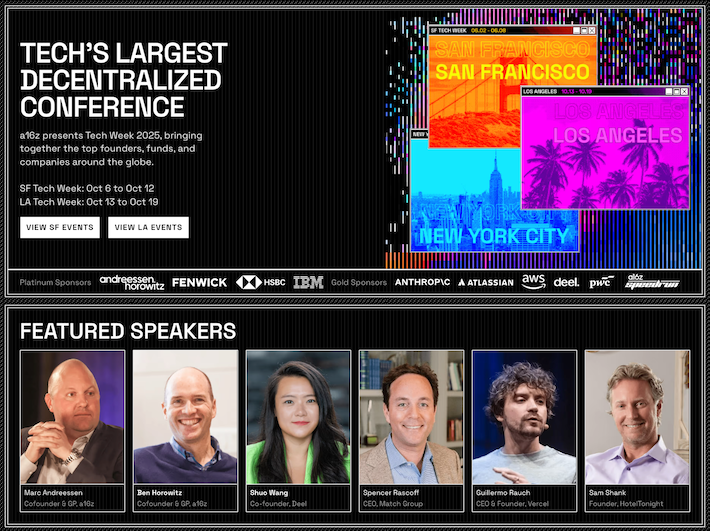 Tech Week landing page