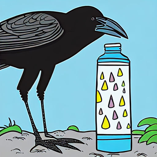the crow and the water bottle